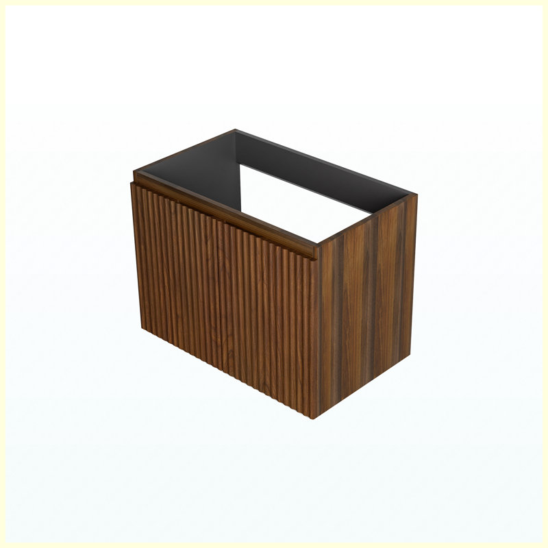 Meuble-lavabo de rangement 30 po en noyer avec rangement à fermeture en douceur