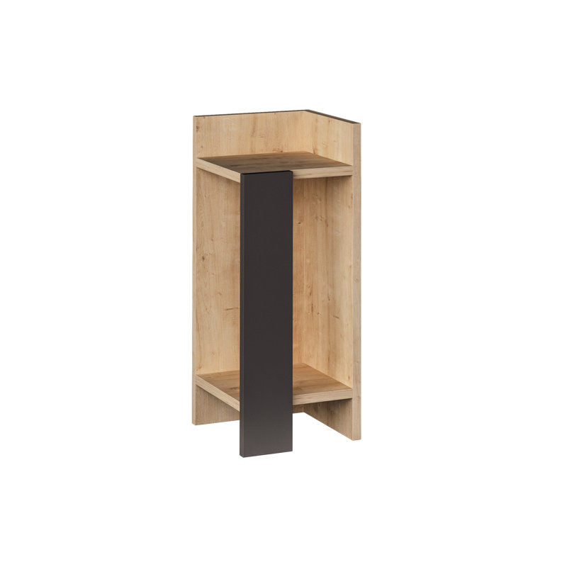 Lochlan Modern Compact Nightstand Bedside Table 25 x 27 x 60cm  Bedroom Furniture, Oak/Anthracite, Right Orientation