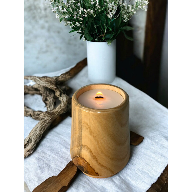 Wood Tabletop Candlestick