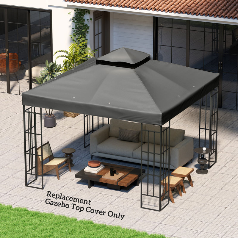 x 10 pi auvent de remplacement pour pavillon de jardin à deux niveaux, UPF30 +, gris foncé, Gris foncé