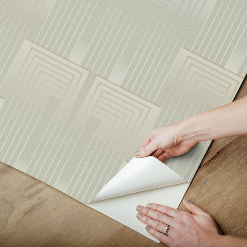 Papier peint auto-adhésif Vanish, Taupe / perle