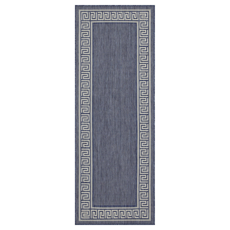 Tapis intérieur / extérieur bleu 2 pi 7 po x 7 pi 3 po