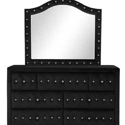 Miroir capitonné en cristal Sophia Modern Style