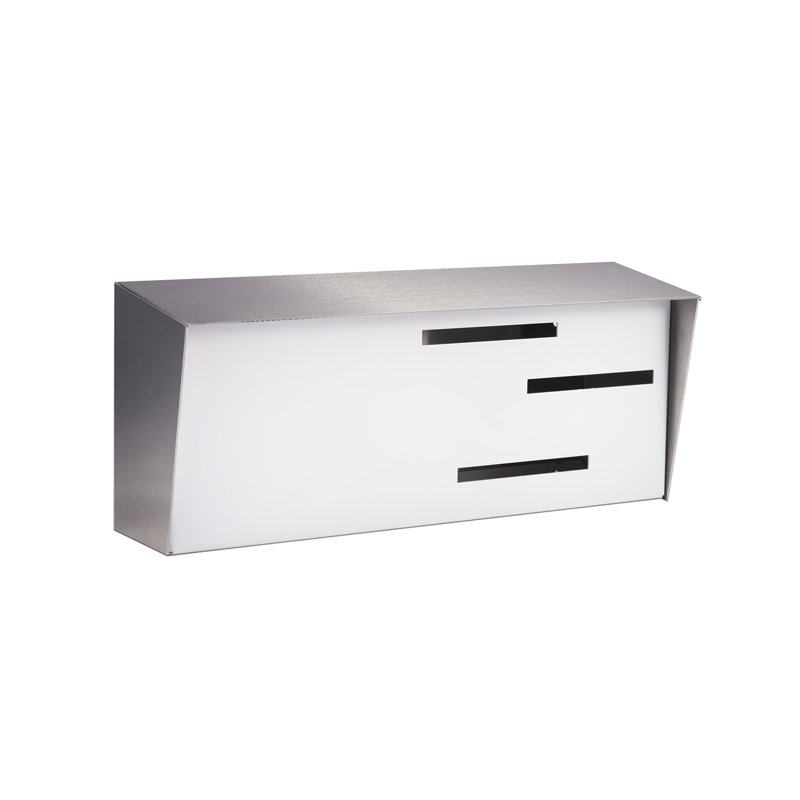 Boîte aux lettres murale moderne, Argent / blanc mat