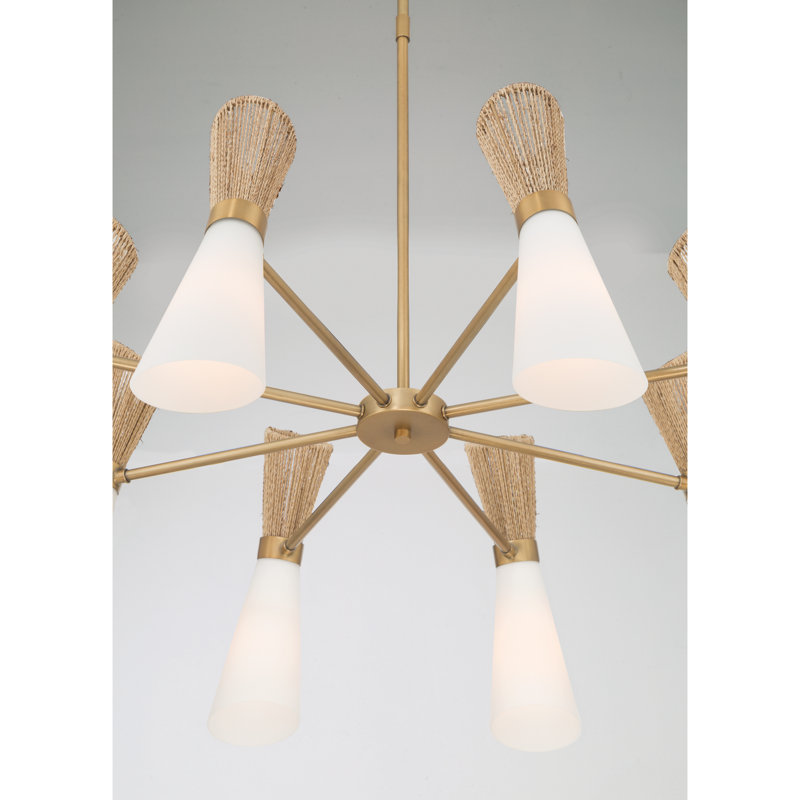 Vantrel  36" 8-Light Chandelier, 27.25" H x 36" W x 36" D, 8 Lights