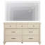 Commode 7 tiroirs Mid-Century - 54 pouces, bois vieilli, idéale pour la chambre à coucher, la chambre de bébé ou le salon-1249689529