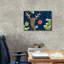 Toile épique Graffiti «Bright Christmas Deer Blue» par Anne Tavoletti, 54 po x 40 po-947580418