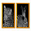 Leopard en noir et blanc II - ensemble de 2 reproductions sur toile-456478042-456478046