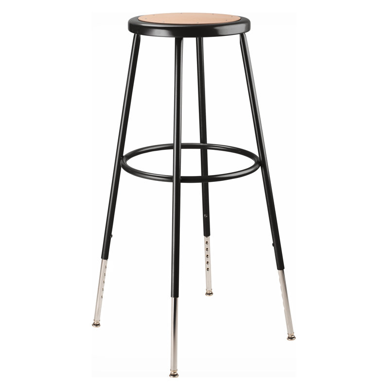 Adjustable Height Ergonomic Lab Stool with Footring, 24" H - 33" H