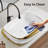 Modern Ceramic Vessel Sink with Elegant Gold Rim, Above Counter Installation