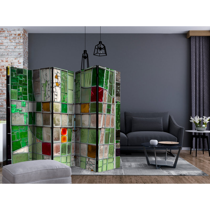 225cm W x 172cm H 5 - Panel Solid Wood Folding Room Divider
