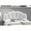 Cadre de lit blanc avec lit plateforme en tissu d'ameublement à motif floral grand lit blanc 1pc