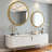 Metal Frame Beaded Decorative Round Wall Mirror-222715118-222715117
