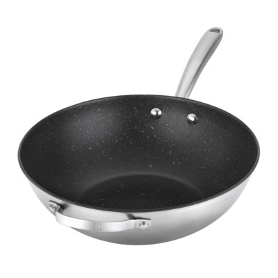 Prestige Scratch Guard Non Stick Stirfry Pan 29cm - Stainless Steel induction Stirfry Pan, Scratch Resistant, Suitable for All Hobs
