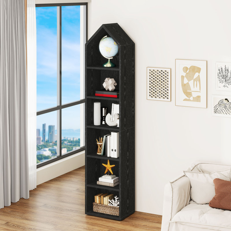  72.8'' H Narrow Bookshelf, Black