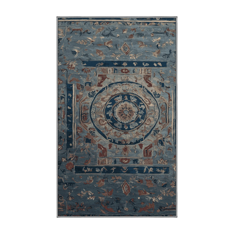 Tapis gris soyeux et moelleux, Rectangulaire 3 pi x 5 pi