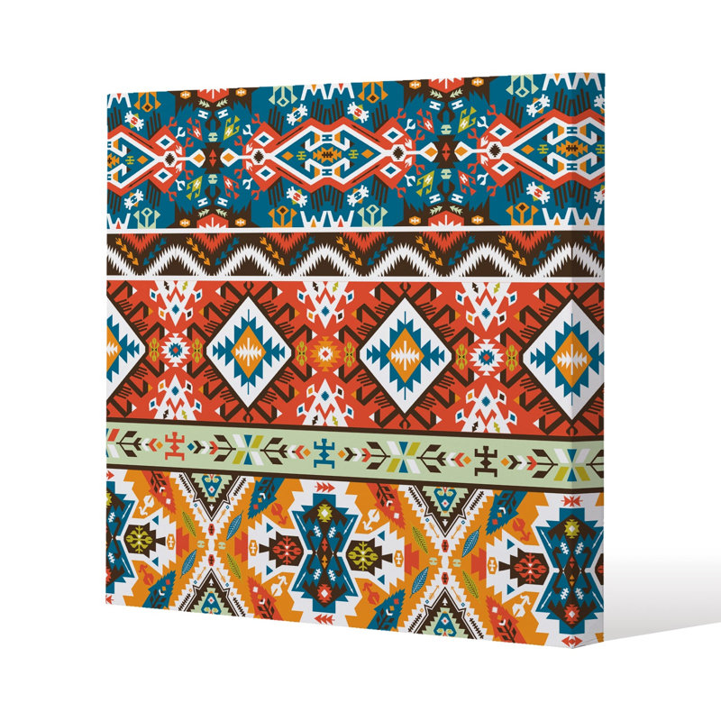 pattern in tribal style Slim Style Canvas Print, 15mm Slim Real wood., 90 cm H x 90 cm W