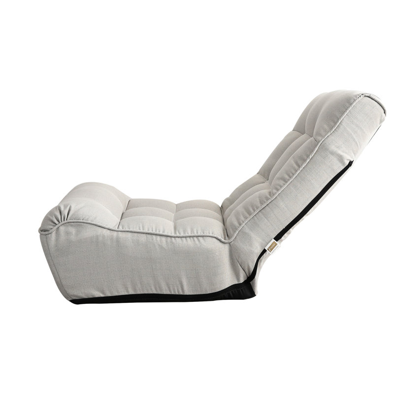 Folding Recliner - Space Efficient For Dorm Gray Metal Adjustable Back Reclining Chair Dormitory, Linen Filled Saving