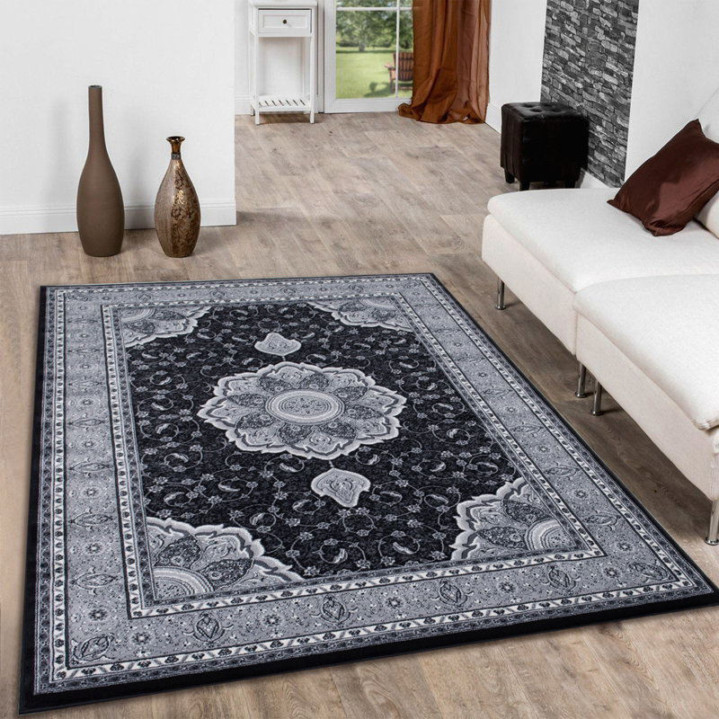 Infinity Oriental Area Rug in Burgundy/Brown, Rectangle: 7'10.6" x 10'7.8"
