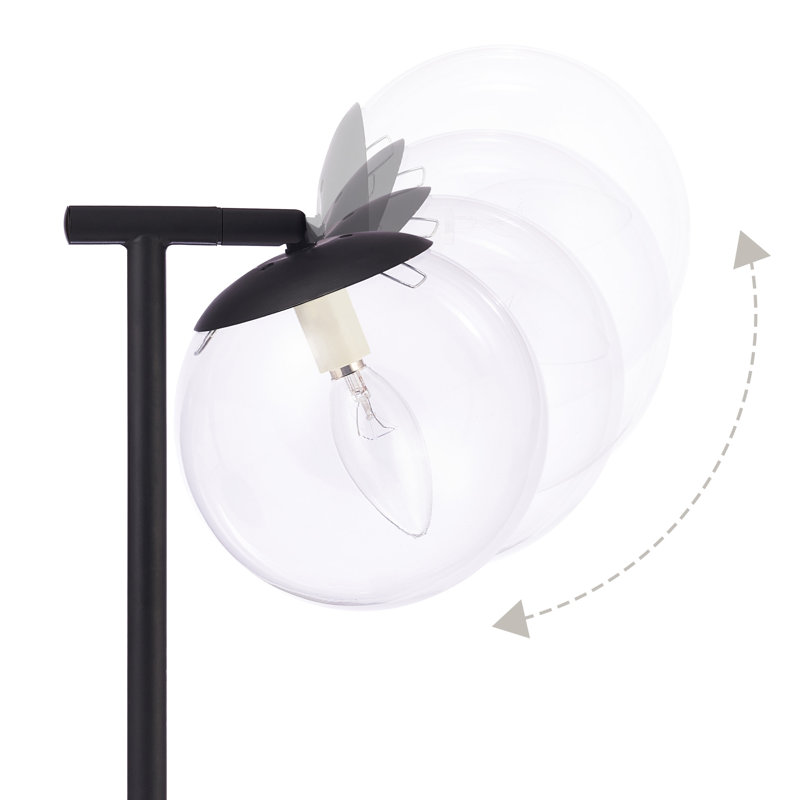 20" Black Table Lamp with Globe Shade