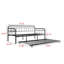 Structure de lit de jour simple en métal avec lit gigogne et support en lattes d'acier robuste pour une utilisation polyvalente et durable