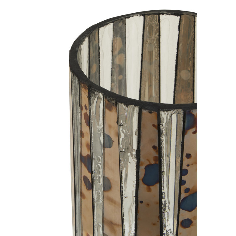 Glass Tabletop Tealight Holder, 20cm H x 13cm W x 13cm D