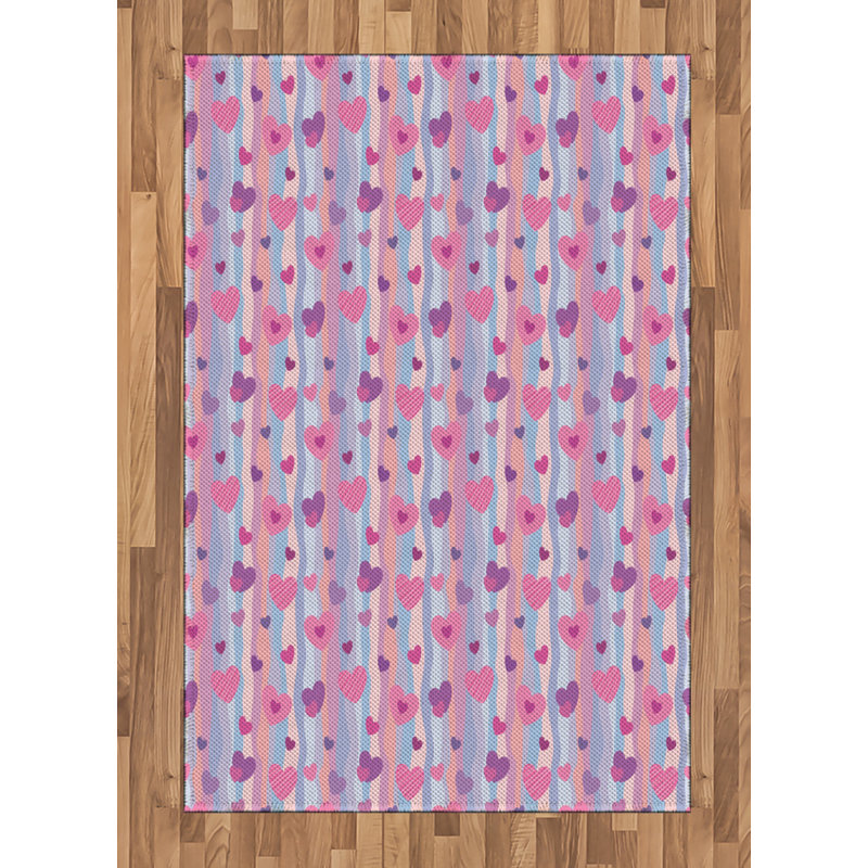 Colorful High Density Long Fiber Poly Threads Decorative Area Rug Carpet, Rectangle 4' x 5'8"