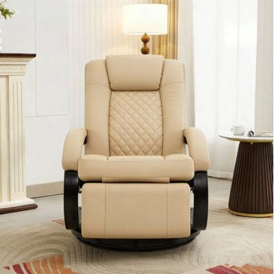 Fauteuil inclinable pivotant en similicuir Meleri