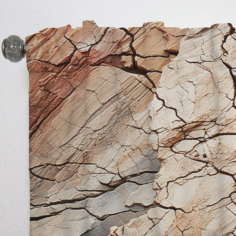 Wilderstein Earth Minimalist Fossils III - Modern Curtain - Velvet Room Darkening - 1 panel, 52" W x 90" L