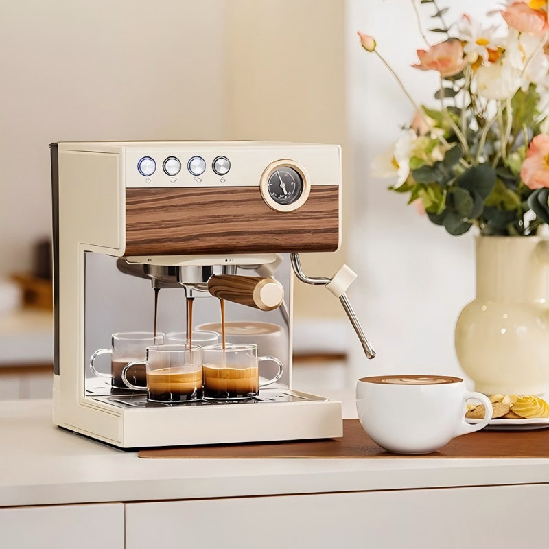 Retro Espresso & Americano Extraction Milk Froth 2-in-1 Coffee Maker