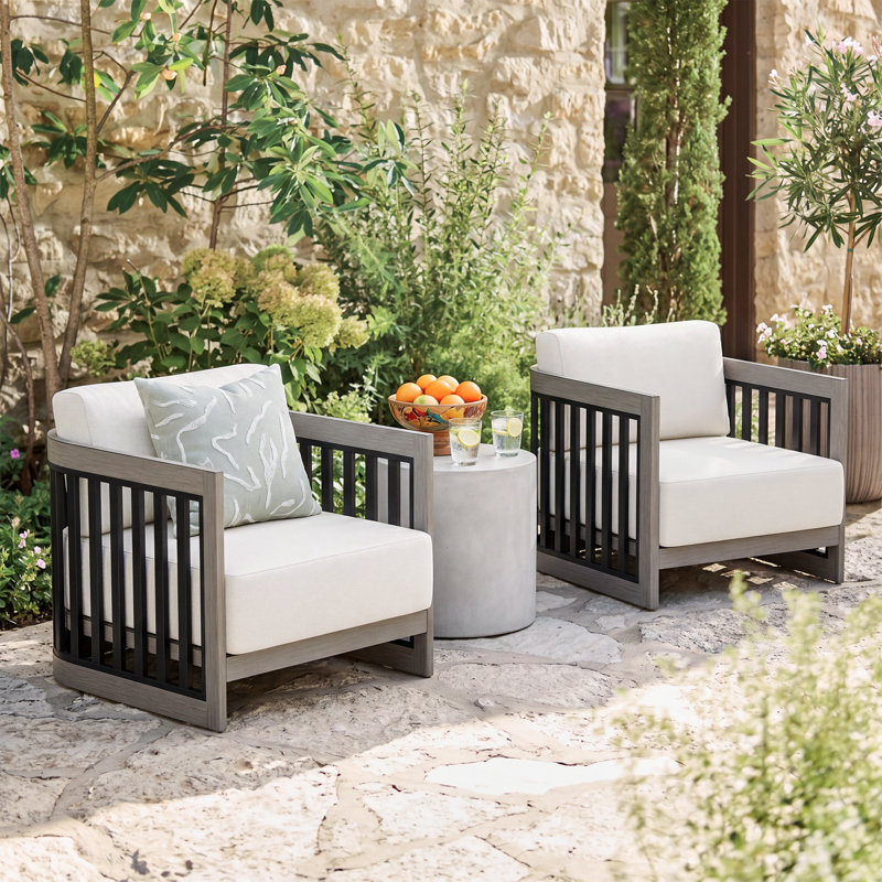 Chaises longues avec coussins Sereno, Noir/gris