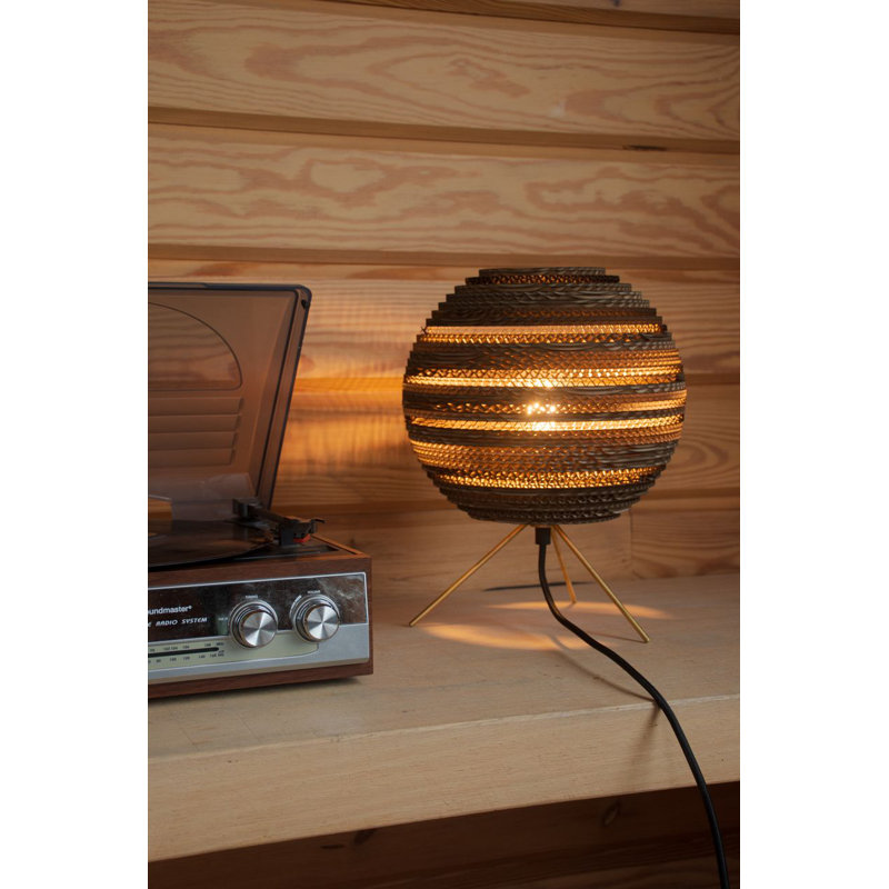 Scraplights Recycled Cardboard Table Light - Moon, Natural