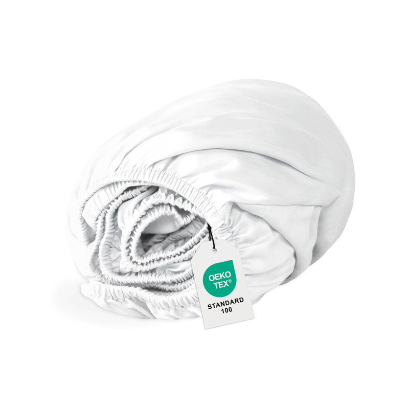 220 TC Cotton Blend Sateen Soft Smooth Fitted Sheet, White, Full