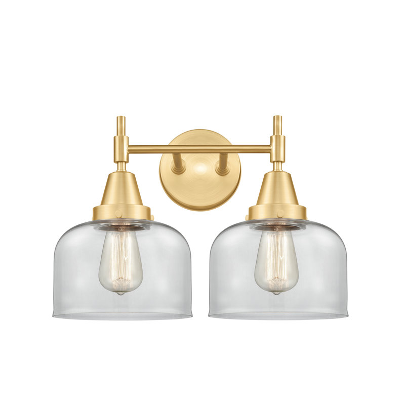 Éclairage pour meuble-lavabo 2 lumières 17 po Caden - H 5,75 po, Clair, Ampoule non incluse, Or satiné