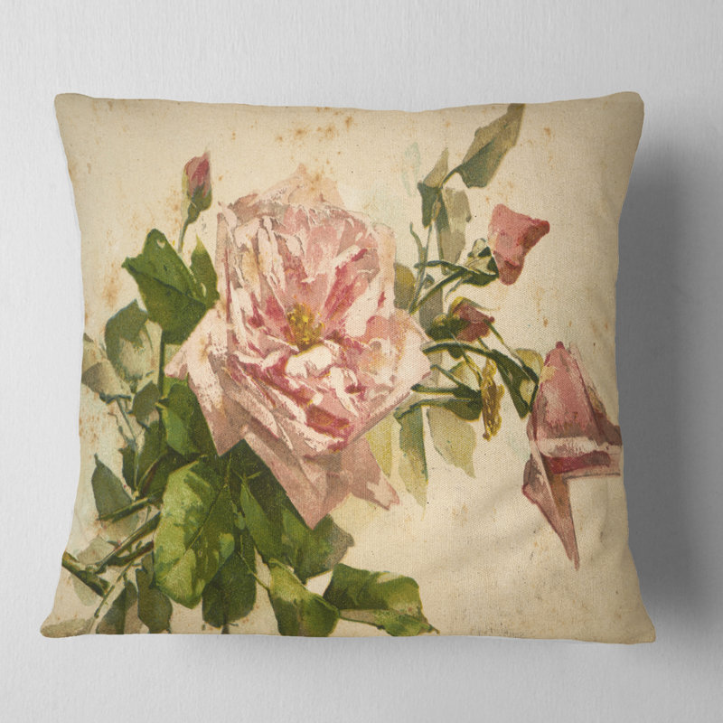 Coussin d’illustration floral painting, 18 po x 18 po, Coussin décoratif