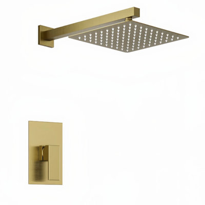 Pomme de douche Crozet avec valve à pression équilibrée, robinet de douche mural à fonction unique de 10 pouces 1,8 gal / min
