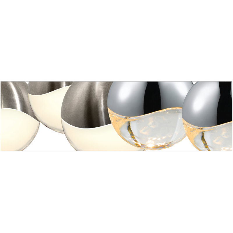 Grapes 1 - Light LED Pendant, 3.75" H x 3.75" W x 3.75" D, Satin Nickel, White