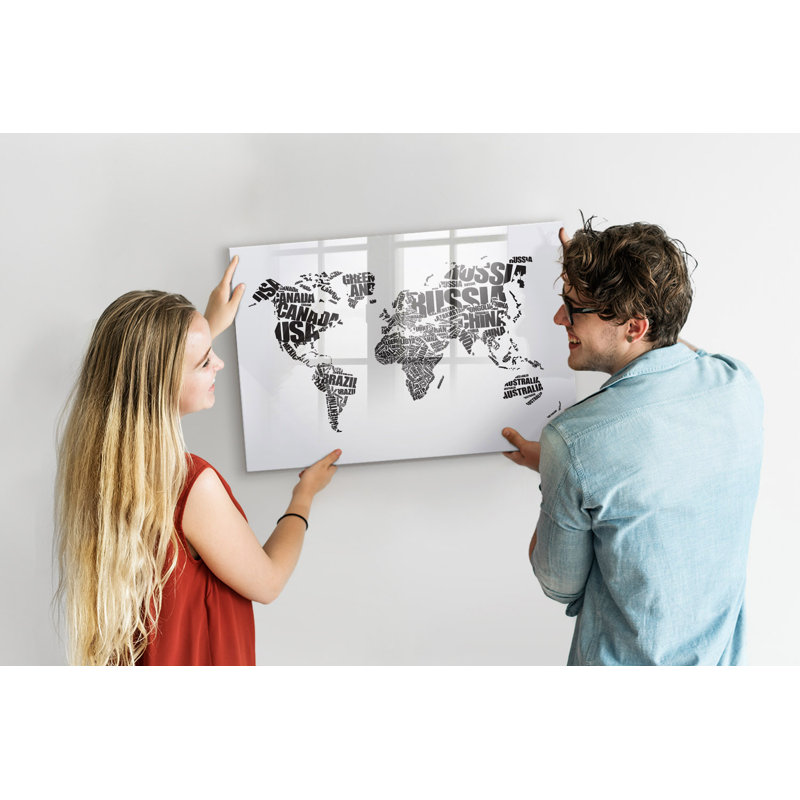 Magnetic Glass Dry Erase Board, Black