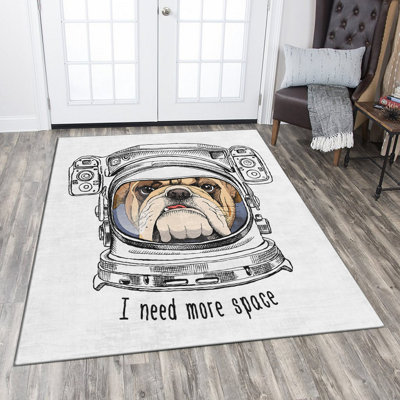 Non-Slip Woven Carpet, 3.3 x 5.9 Feet, 100% Polyester, 0.4 in Pile Height | Durable Raschel Knitting, Felt Dot Underside, Machine Washable | Elegant Digital Print Design for Living Room & Bedroom Décor