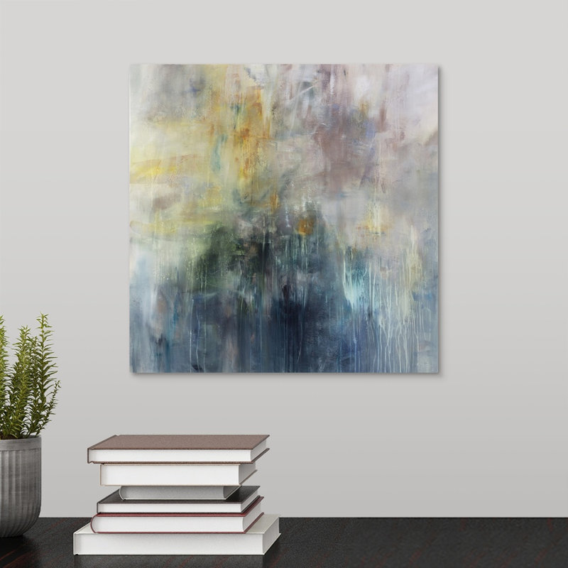 «Fathom Findings», peinture sur toile, Toile tendue, H 12 po x l 12 po x P 1,25 po