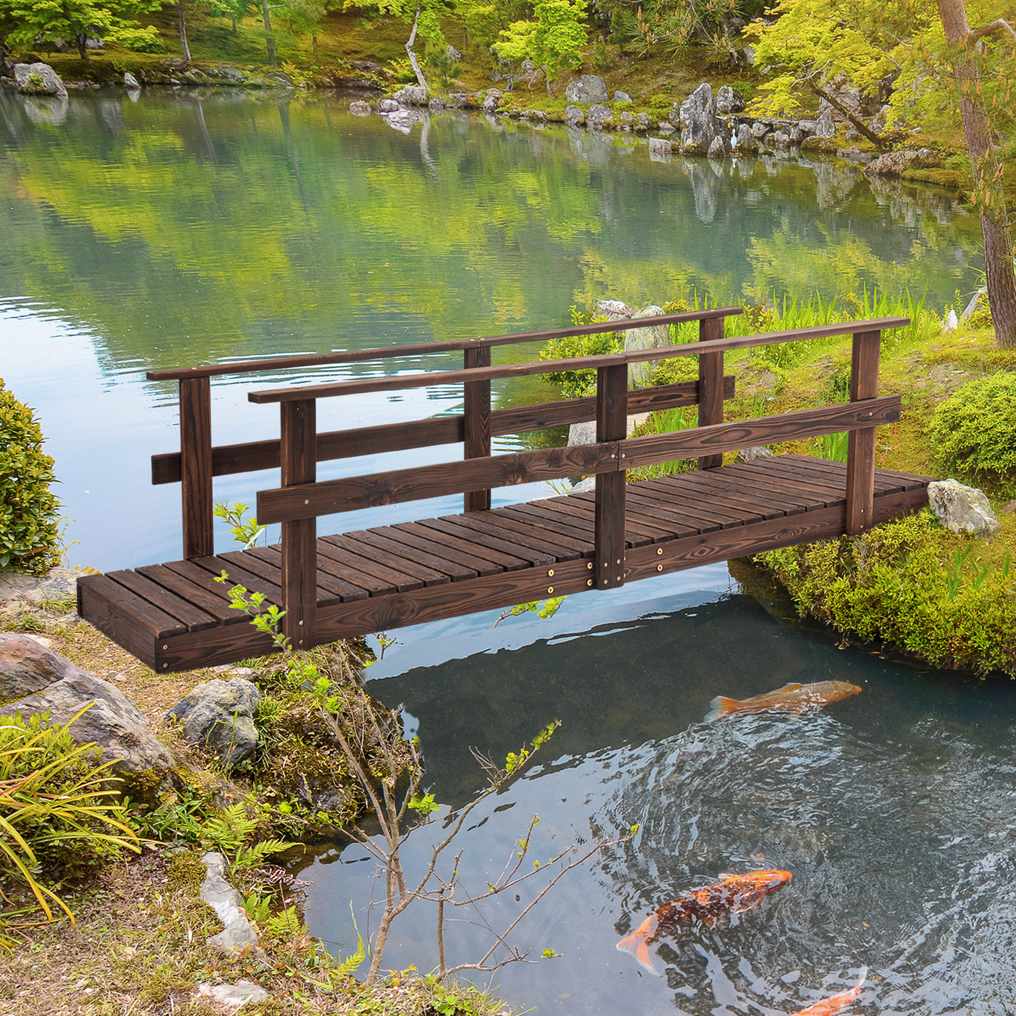 Outsunny Wooden Garden Bridge | Wayfair