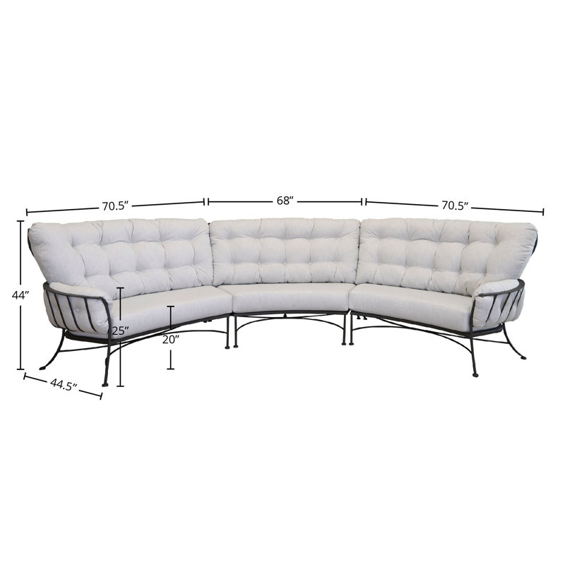 Monterra Outdoor 6 - Seat Patio Sectional, Alcazar Redwood, Graphite