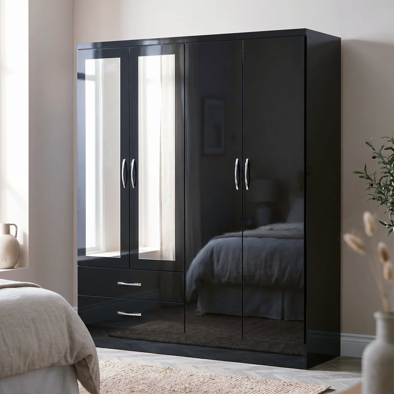 Cascio 4 Door Wardrobe, Black