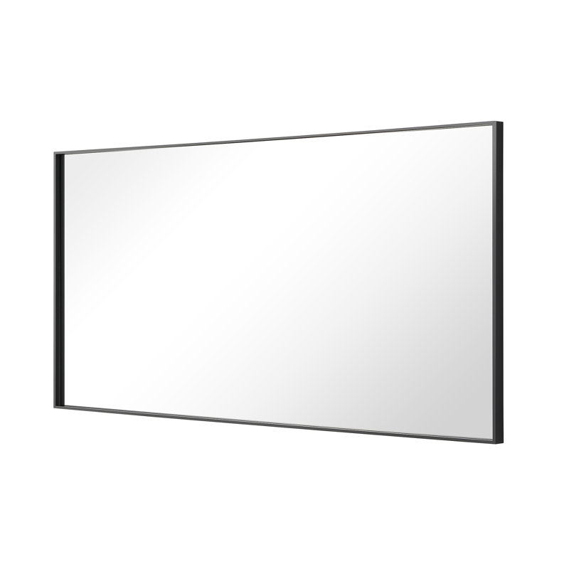Modern & Contemporary Rectangle Bathroom Vanity Mirror Metal Framed Wall Mirror, Black, 40" x 27"