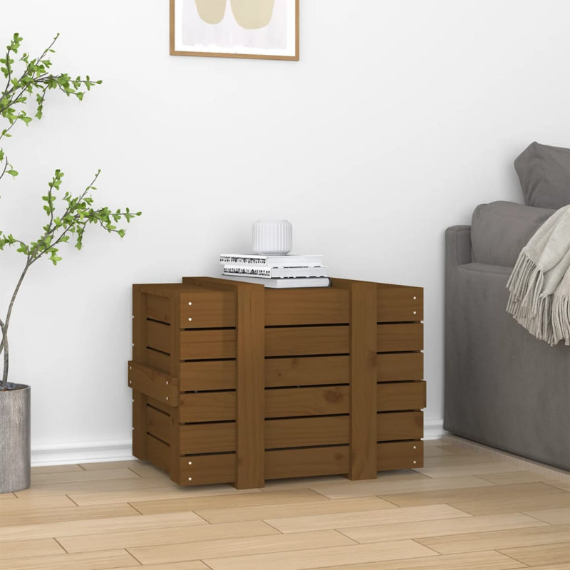 Marlow Home Co. Ulti 58cm W Pine Solid Wood Deck Box, Oak