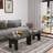 Modern Black Wooden Nesting Coffee Table Set, 70.86" Extendable Splicing Center Table for Living Room