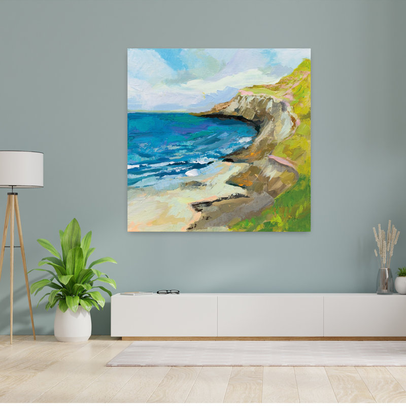 Art côtier, les falaises avec des plages, H 48 po x l 48 po