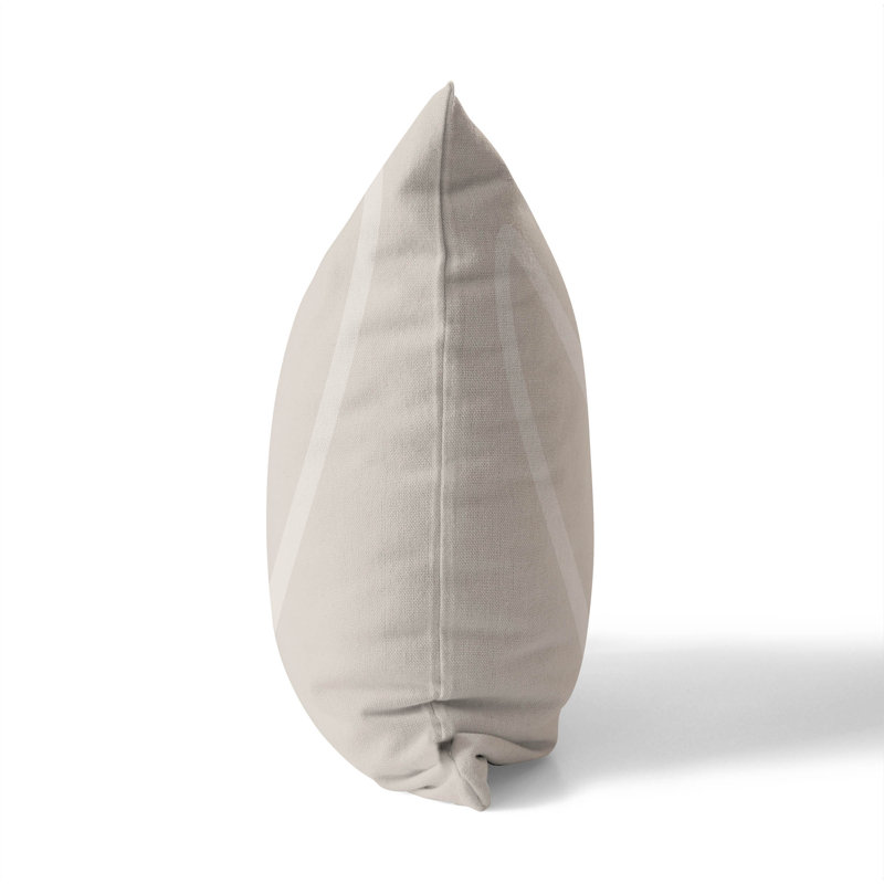 Coussin Love, H 18 po x l 18 po, Taupe / géométrique