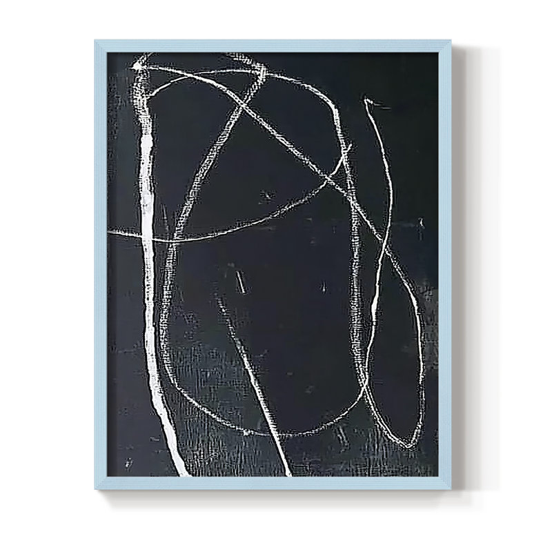 Série ABSTRACT DCXIX, reproduction encadrée - bois massif, H 15 po x l 12 po, Bleu