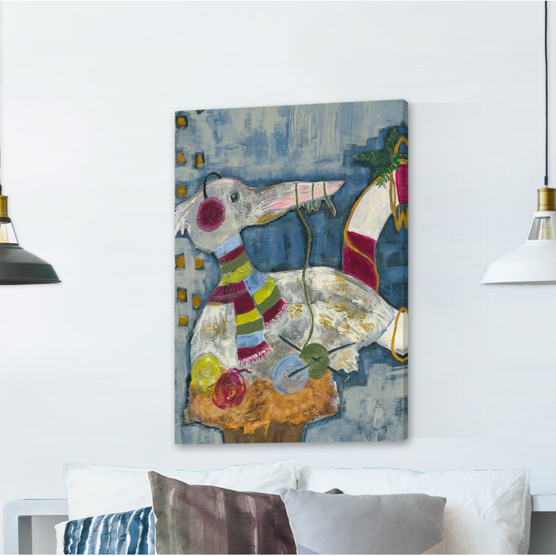 Winter Pelican by Tara Daavettila - Wrapped Canvas Painting, 76cm H x 51cm W x 3.81cm D
